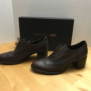 Ottod’Ame Wingtip Leather Loafers, Brown